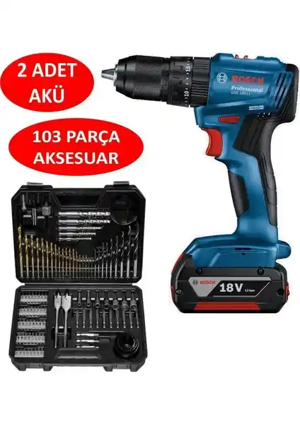 Bosch GSB 185-LI Profesyonel Çift Akülü Darbeli Matkap ve Aksesuar Seti Özellikleri
