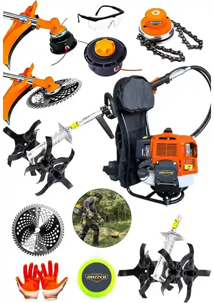 Dozzer Alman SUV Seti 14HP Benzinli Sırt Tipi Ot ve Çim Biçme Makinesi