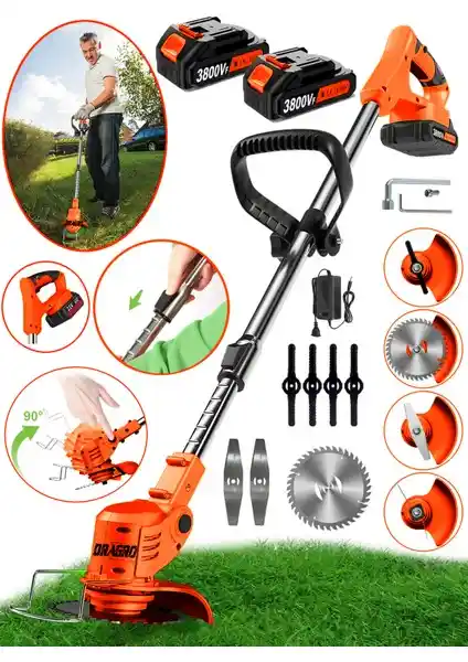 Dragro Alman Eco Pro 2 Akülü Tırpan: Güçlü ve Çok Yönlü Bahçe Bakım Aracı