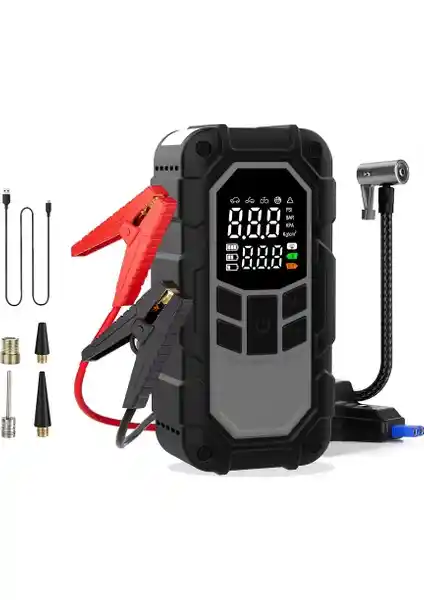 Enshall Taşınabilir 8000MAH Şarjlı Akü ve Hava Pompası Çok Fonksiyonlu Cihaz