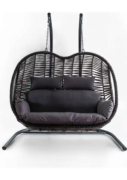 Eymense Pop Çift Kişilik Rattan Salıncak: Dayanıklı ve Şık İç-Dış Mekan Mobilyası