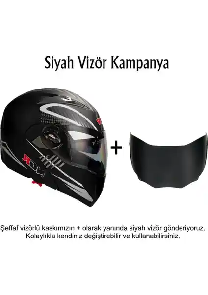 Güvenlik ve Konfor Sunan NCR Çene Açılır Kask Ekstra Yedek Siyah Cam Özellikleri