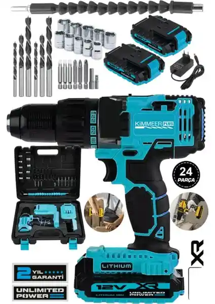 Jetta Power Tools Kimmer Plus 12V 2AH: Dayanıklı ve Çok Amaçlı Profesyonel Şarjlı Matkap
