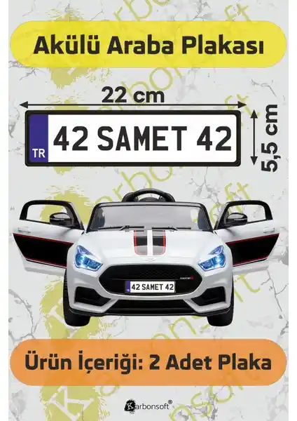 Karbonsoft Akülü Araba Plakası ile Çocuklar ve Gençler İçin Kişisel ve Estetik Sürüş Deneyimi