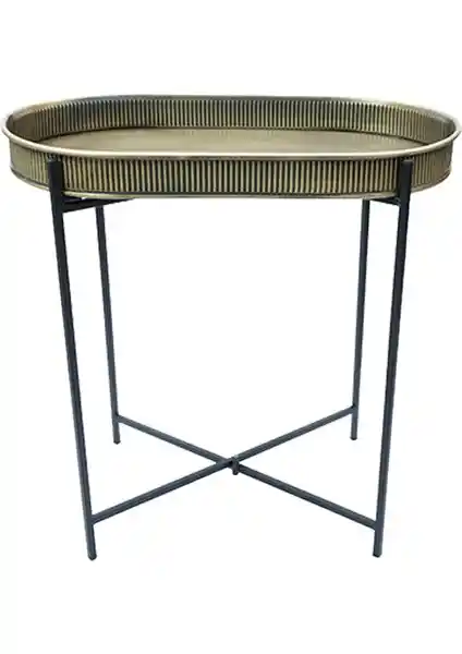 Modern ve Şık Gold Oval Sehpa: Ev Dekorasyonunda Zarif Bir Dokunuş