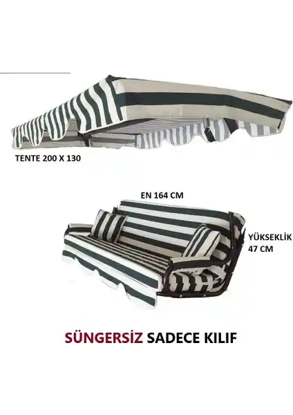 Mor Minder Süngersiz Tenteli Salıncak Kumaş Seti Bahçe ve Teras Kullanımı İçin