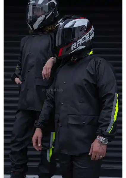Motobros Reflektörlü Özel Kesim 0,45mm Kalın Yağmurluk Takımı Güvenlik ve Dayanıklılık
