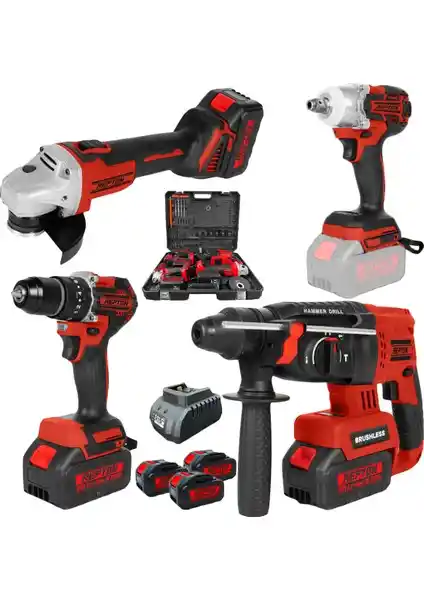 Repton Kömürsüz Motor Akülü 4’lü Set: Güç ve Dayanıklılık Sunan Profesyonel El Aletleri