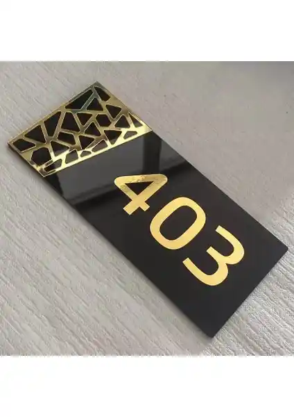 Yönline Siyah ve Gold Pattern Seri Kapı Numarası Modern ve Dayanıklı Tasarım Çözümü