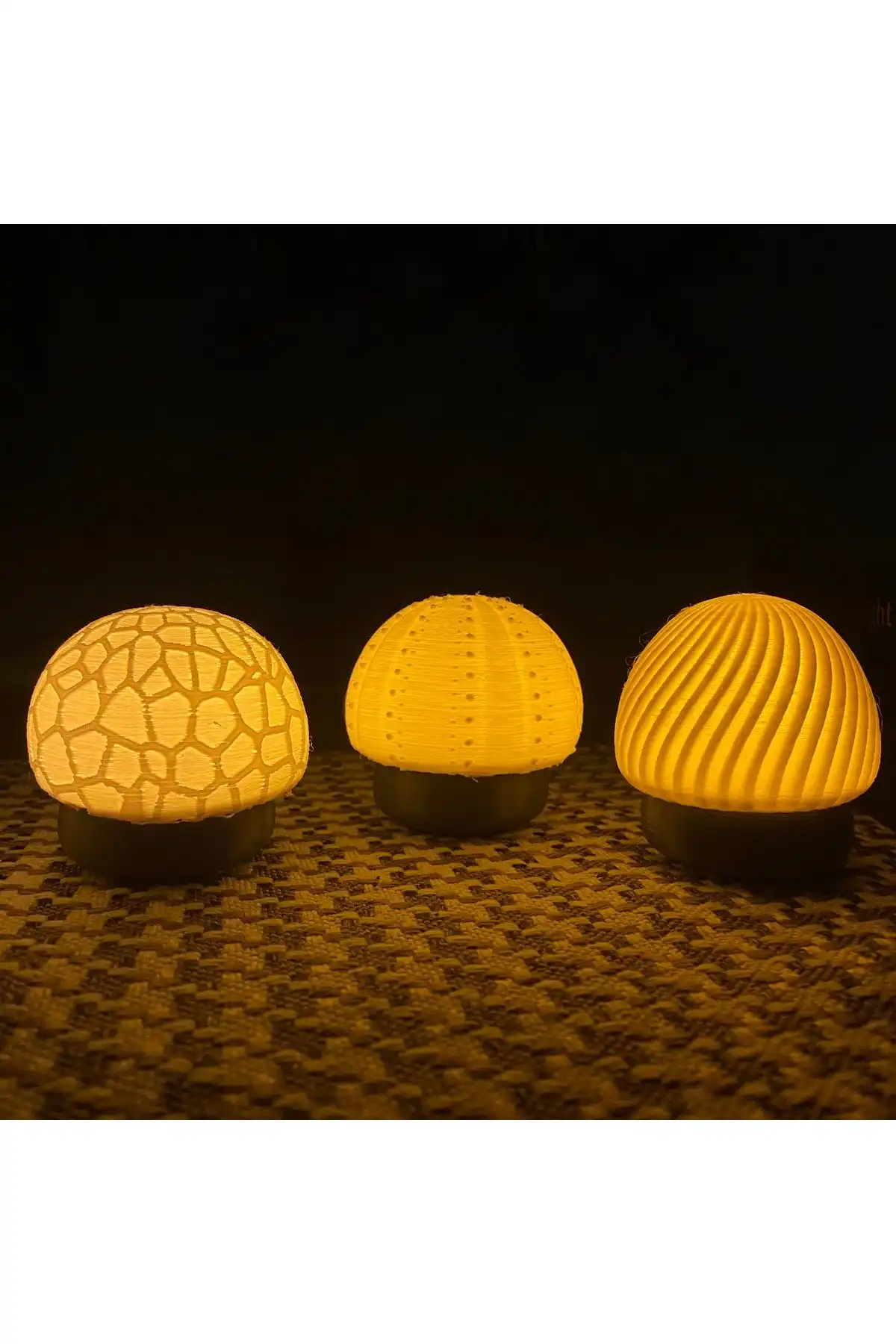 Huni 3'lü Mantar Şeklinde Tealight Mumluk Seti ile Ev Dekorasyonunuzu Zenginleştirin