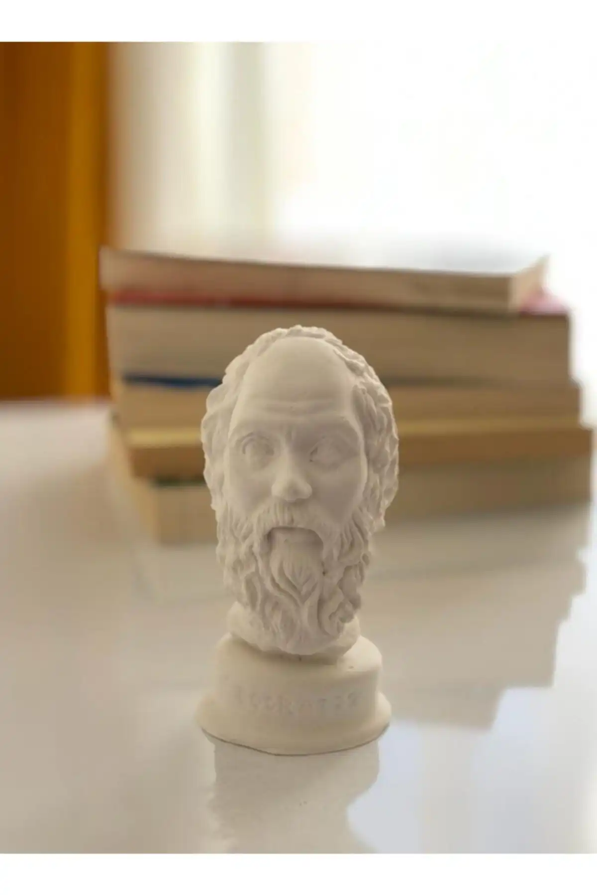 LALEZEN HOME Sokrates Filozof Heykel Biblo ile Modern Ev ve Ofis Dekorasyonu