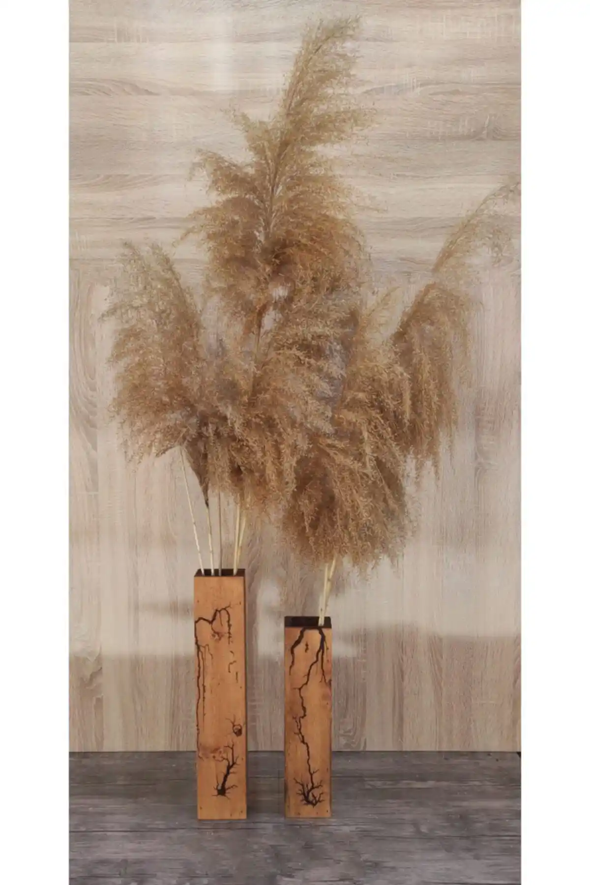 Tahta Bahçesi Ahşap Dekoratif 2'li Vazo ile İç Mekanınızı Canlandırın