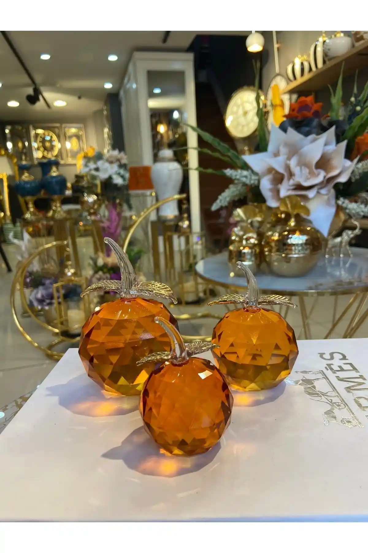 Eoshome Üçlü Turuncu Kristal Elma: Modern Dekorasyon için Şık ve Fonksiyonel Seçenek