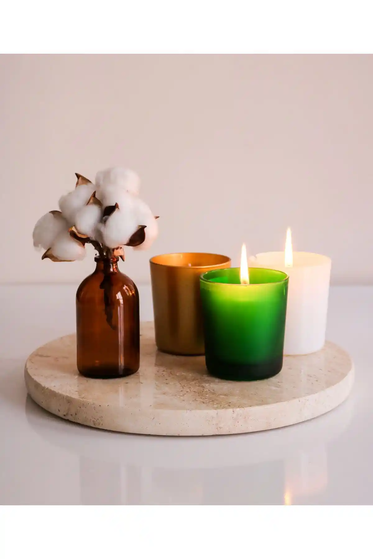 Gemboss Yuvarlak Dekoratif 28 cm Mermer Sunum Tepsisi ile Eşsiz Estetik