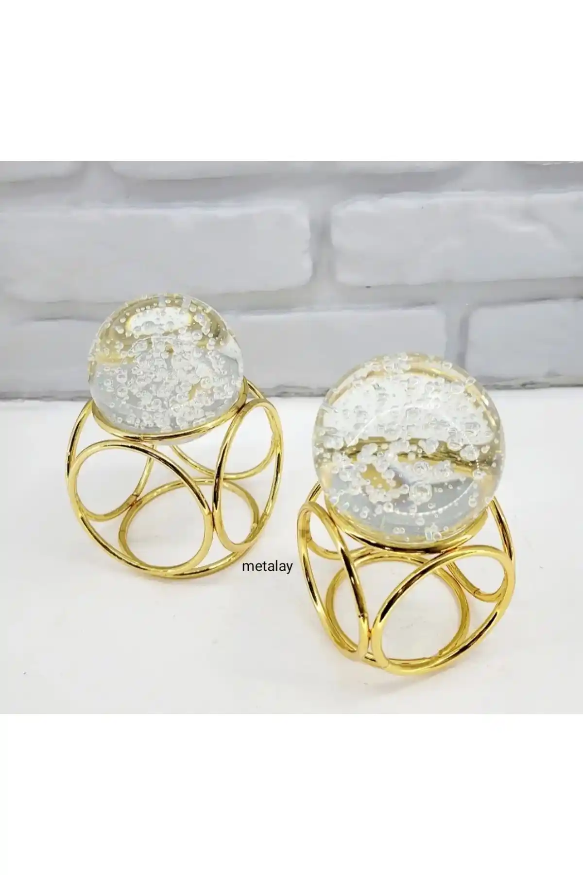 METALAY Gold Kaplama Metal 2'li Set: Modern ve Estetik Ev Dekorasyonu İçin İdeal Seçenek