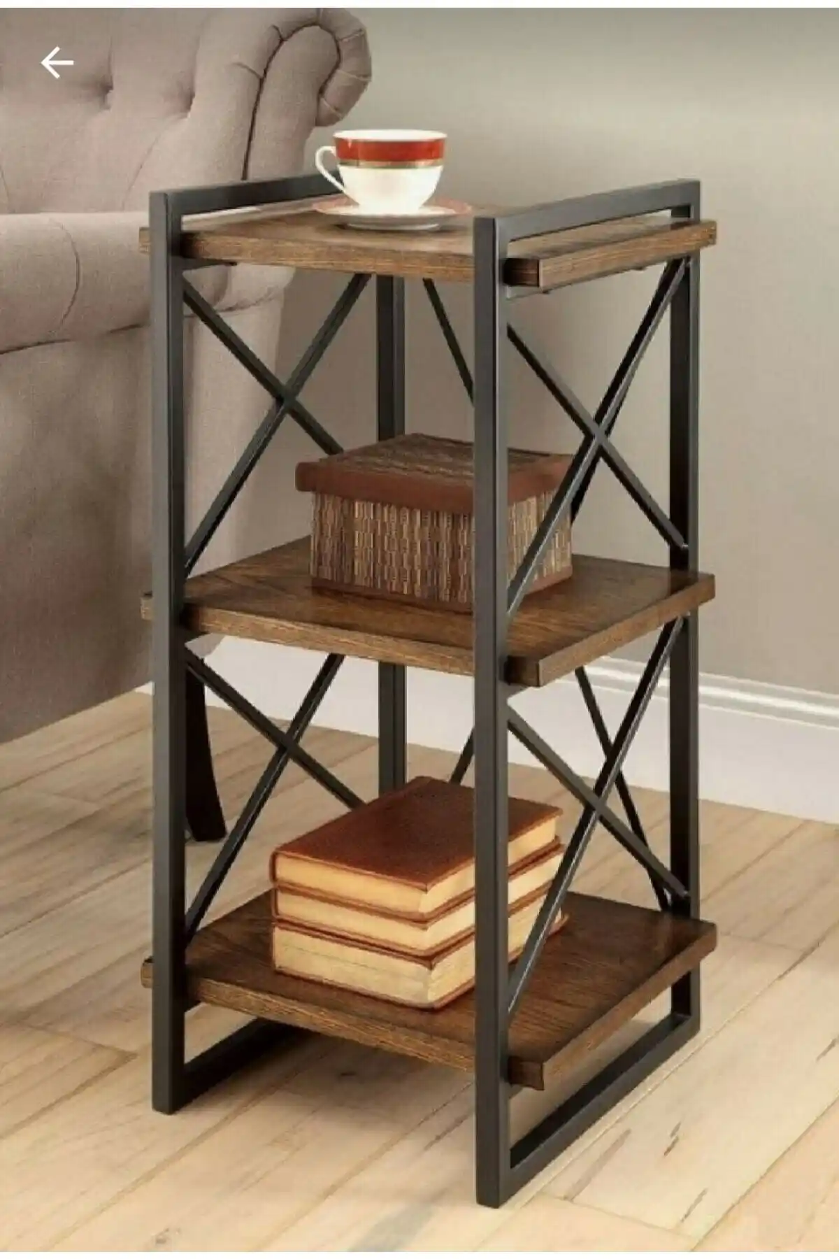 Modern ve Şık PNFDESİGN Metal Ahşap Üç Katlı Sehpa ile Eviniz İçin Fonksiyonel Çözüm