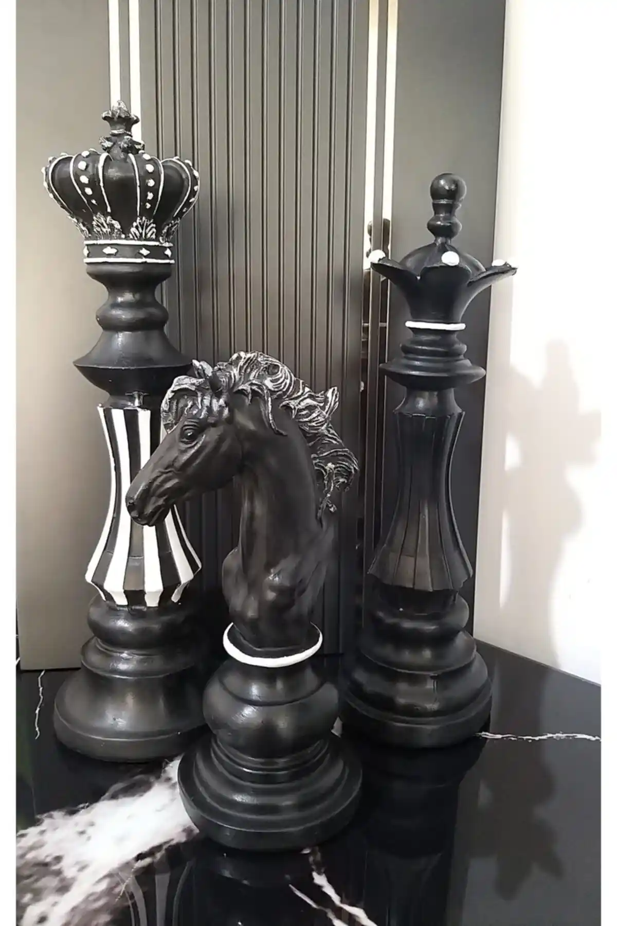 Silvia Vintage Design Dekoratif 3'lü Satranç Seti ile Ev Dekorasyonunu Şıklıkla Tamamlayın