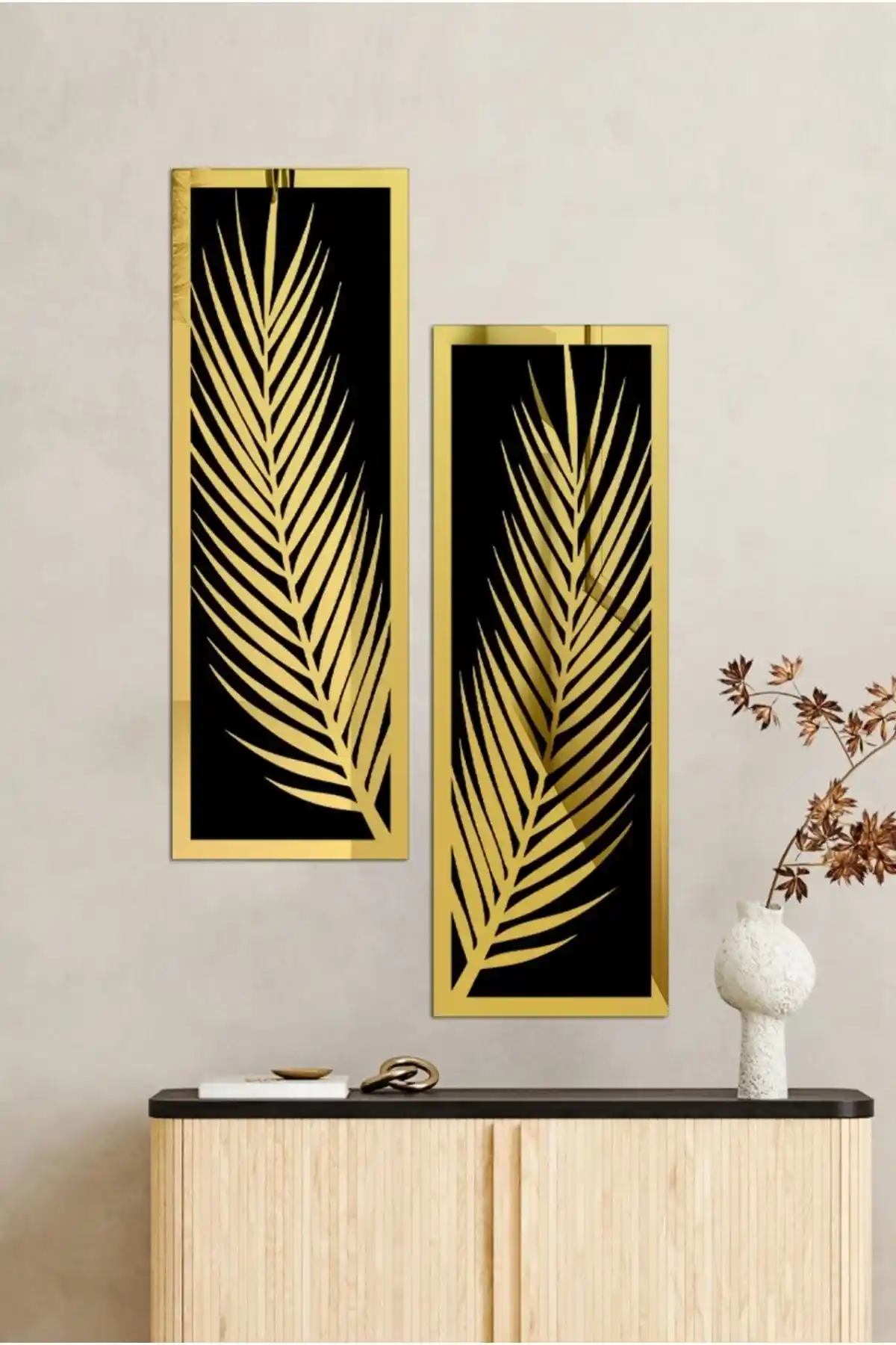 Wooden Factory İki Parçalı Duvar Aynası ile Modern Dekorasyonunuzu Tamamlayın