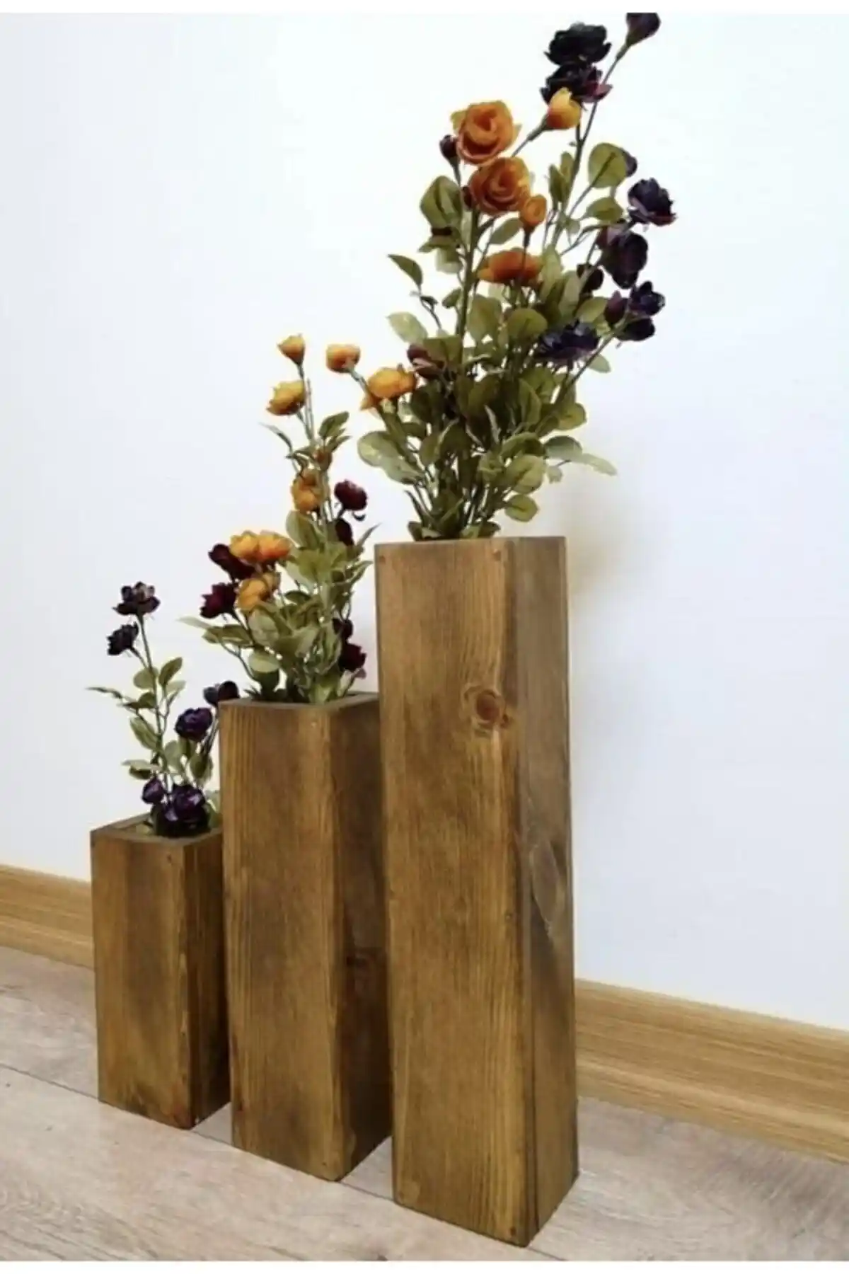 Algı Dekor 3 Lü Ahşap Vazo: Doğal ve Şık Tasarım ile Evlerinizi Güzelleştirin