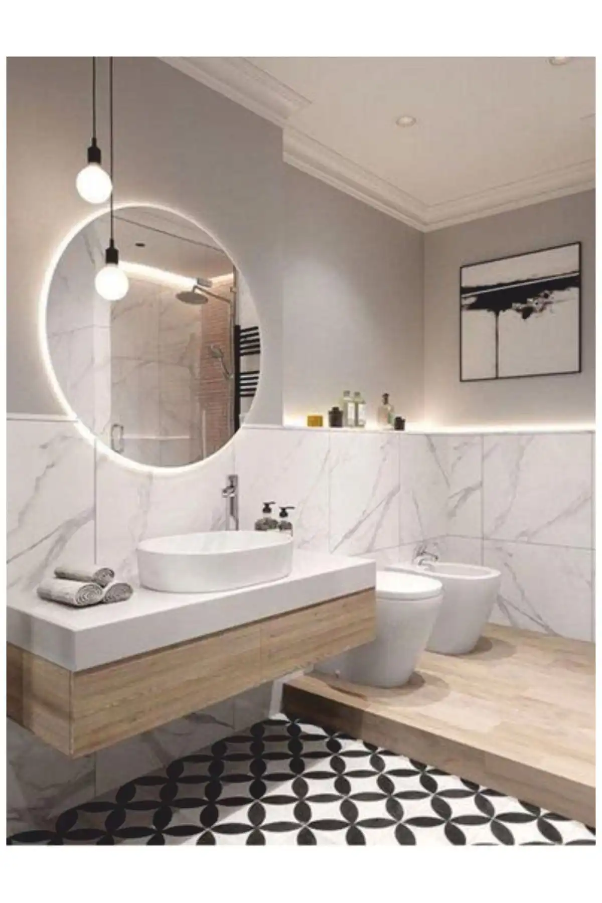 Dedeler Dekor 70 cm Yuvarlak Ledli Aynası ile Şıklığı ve Fonksiyonelliği Yakalayın