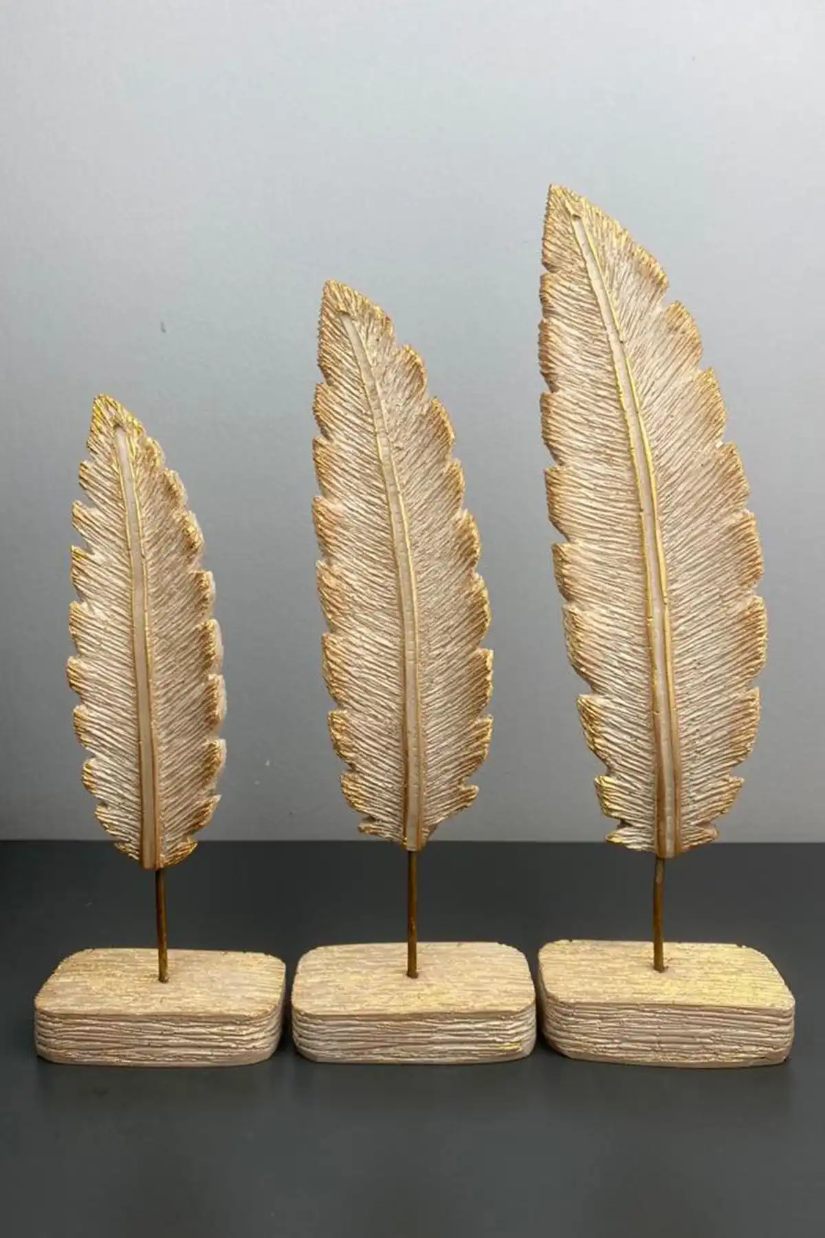 Euro DecoraLüx 3'lü Dekoratif Tüy Set: Modern Tasarımıyla İç Mekanlara Estetik Katın