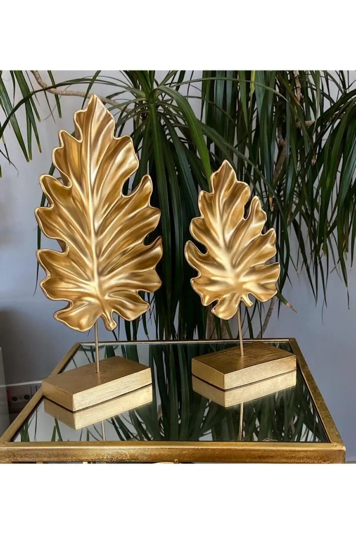 Arthome 2'li Şık Modern Altın Çınar Yaprak Seti İle Mekanlarınıza Zarafet Katın