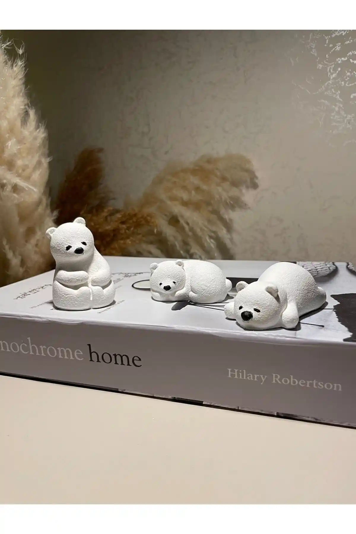 KUMS DESIGN Dekoratif Sevimli Minimal Kutup Ayıları Üçlü Obje Seti hakkında Bilgi