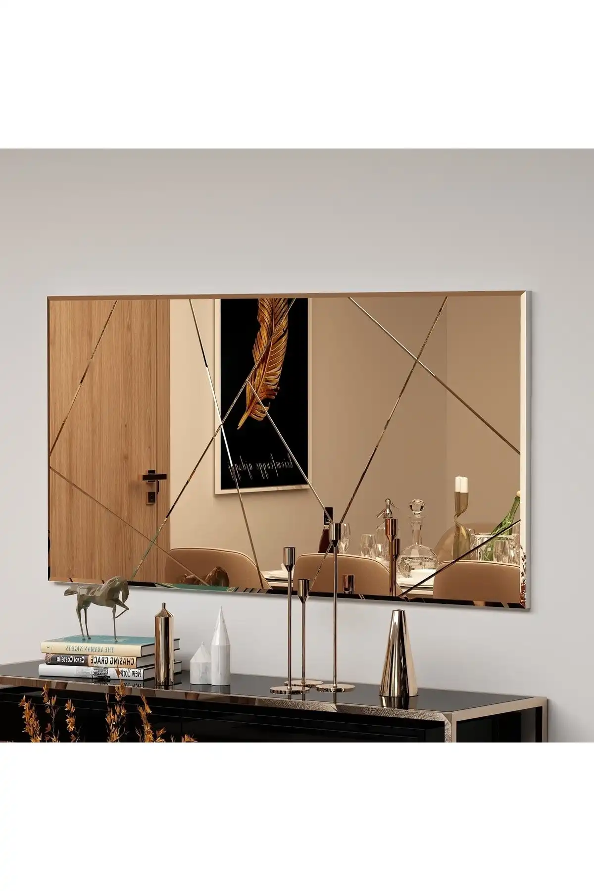 MONEayna Bronz Dekoratif Modern Desen Salon Dresuar Duvar Aynası Ürün İncelemesi
