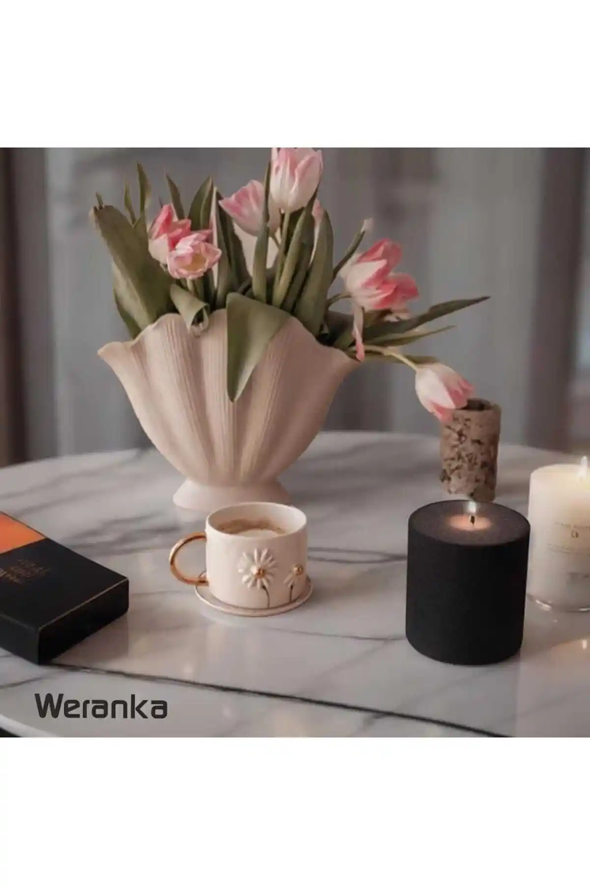 Weranka Midye İstiridye Vazo: El Yapımı Zarif Tasarımı ile Evinize Estetik Katın