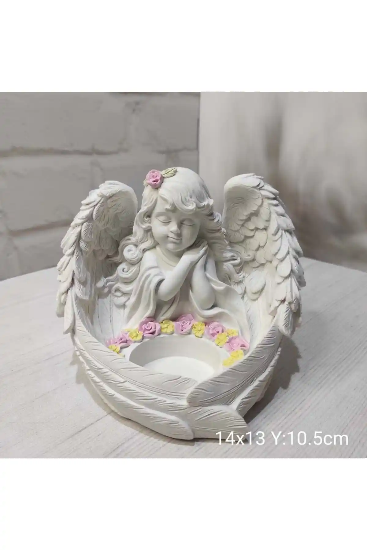 Arthurcusor Kanatlı Melek Biblo ve Mumluk ile Bohem Zarafeti Ev İhtişamı