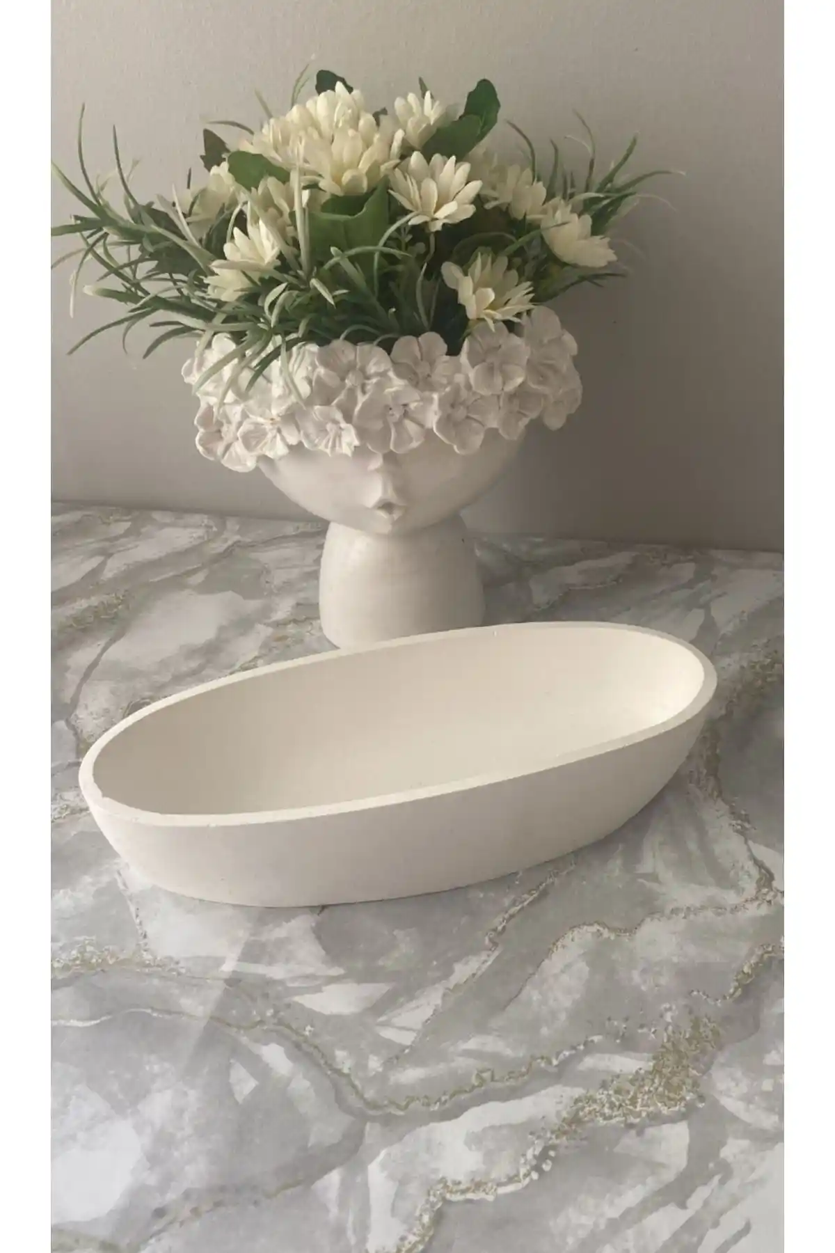 Candleistanbul Beton Kayık Tabak ile Minimalist ve Modern Ev Dekorasyonu