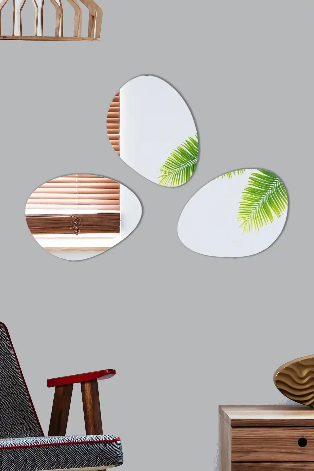 LYN HOME & DECOR 3 Lü Asimetrik Ayna ile Modern ve Estetik Mekanlar Yaratın