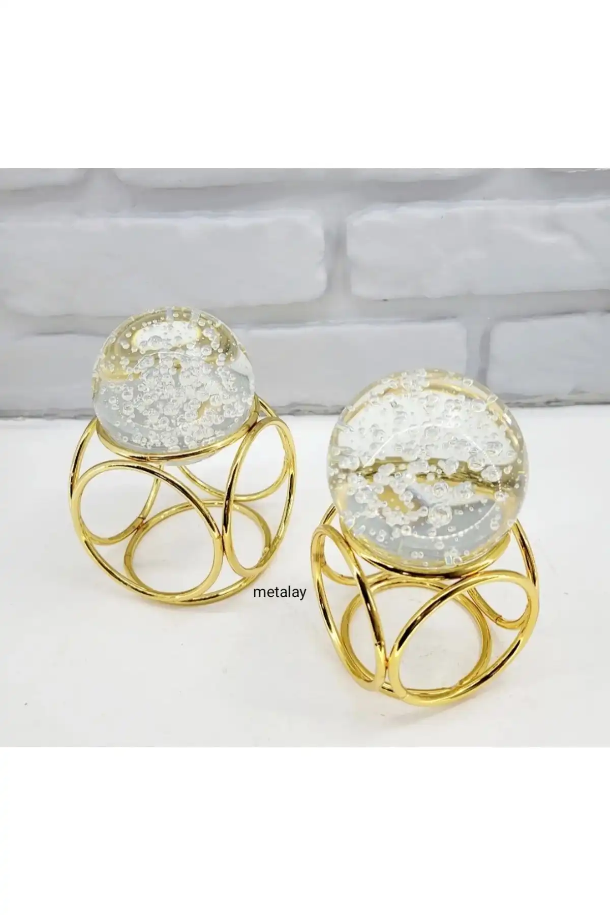 METALAY Gold Kaplama Metal 2'li Set ile Evinize Şıklık Katın