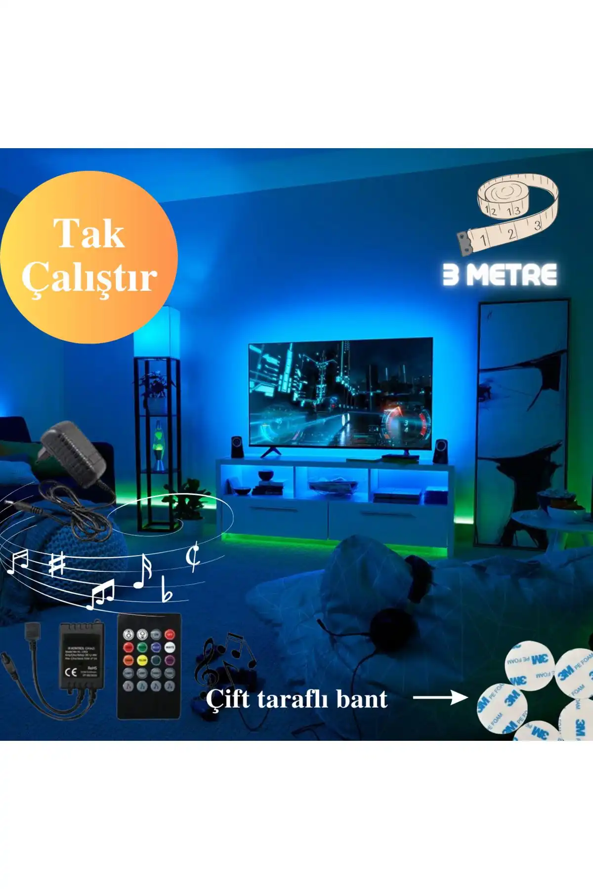 Sesle ve Müziğe Duyarlı Neeko RGB Şerit LED ile Modern Aydınlatma Deneyimi