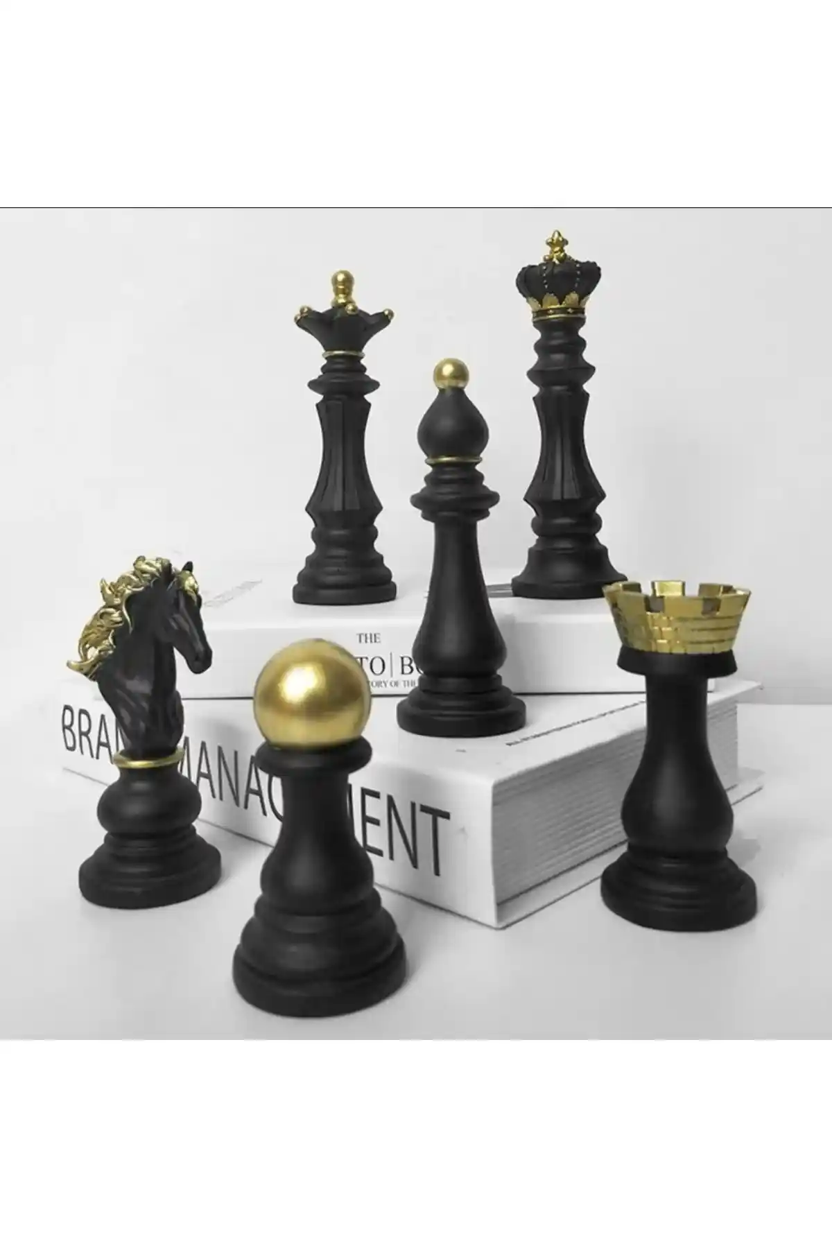 Ufak Düşler Atölyesi Modern Tasarımlı Dekoratif Satranç Taşları 6’lı Set