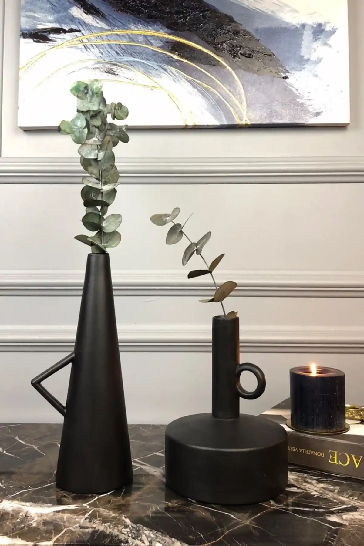 AstreHome Modern Tasarım Dekoratif 2'li Vazo Takımı: Şıklık ve Fonksiyonellik