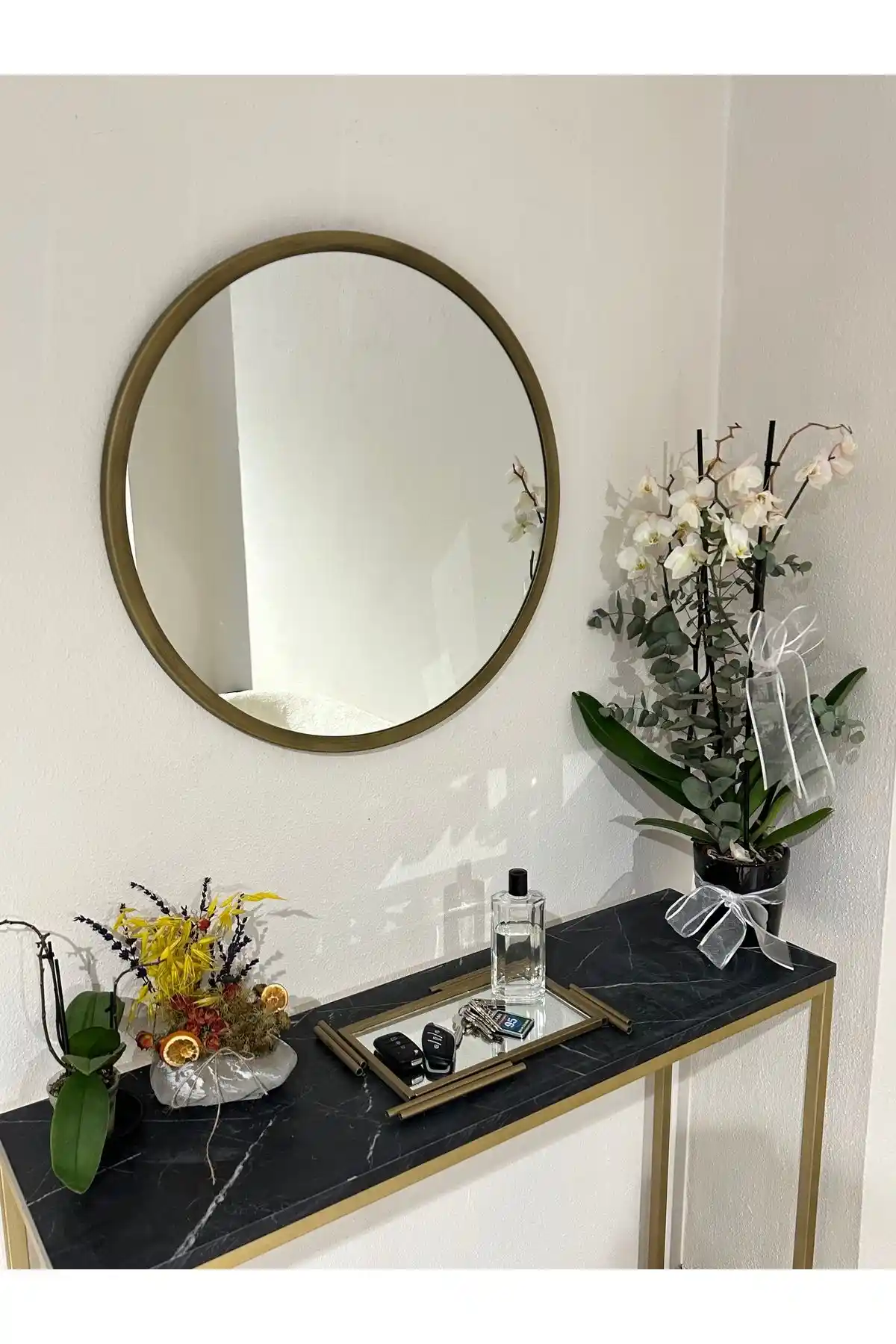 Ersan Dizayn Metal Çerçeve Pirinç Eskitme Dekoratif Yuvarlak Ayna Hakkında