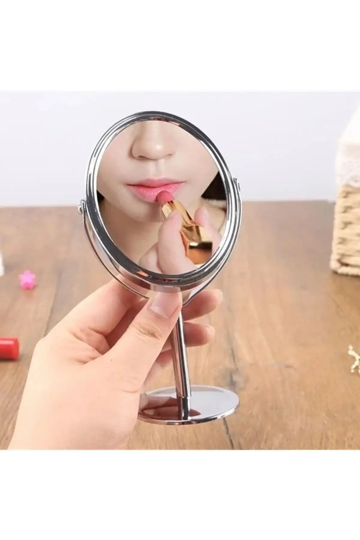 Gaman Mini Boy Krom Kaplama 2x Büyüteçli Masa Aynası ile Makyajınızı Gözden Geçirin