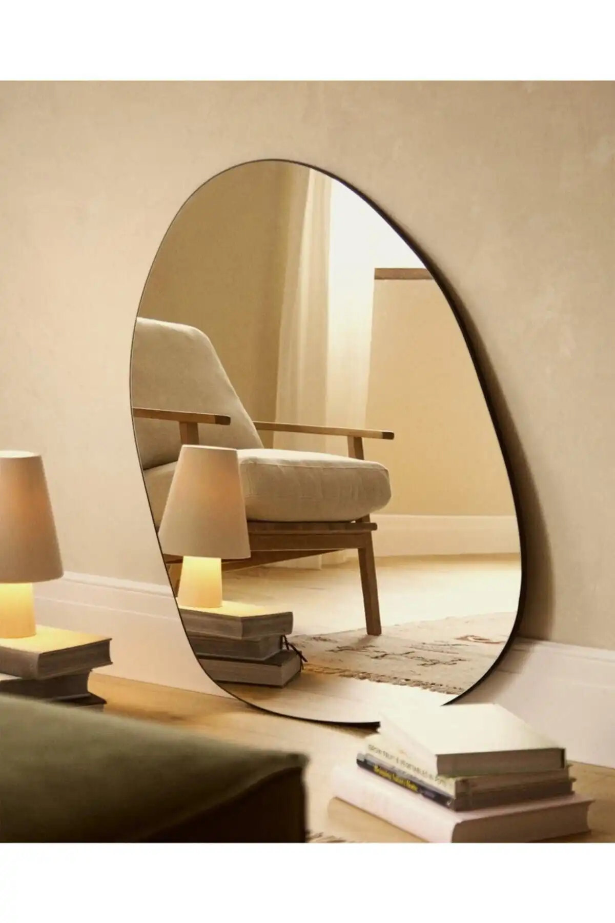LYN HOME & DECOR Büyük Boy Asimetrik Dekoratif Ayna ile Modern Dekorasyon