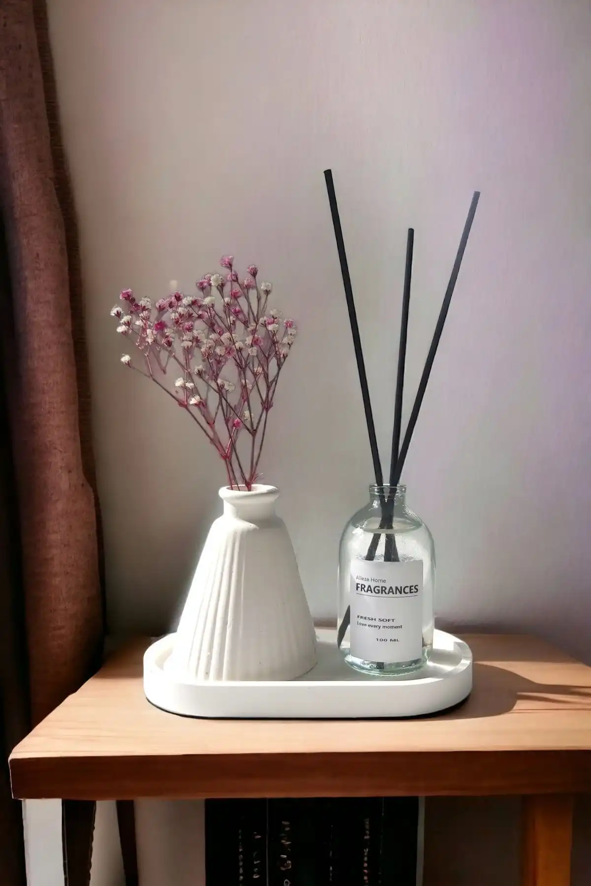 ALLEZA HOME Dekoratif Konik Pampas Kuru Çiçek Vazosu ile Şık ve Fonksiyonel Ev Dekoru