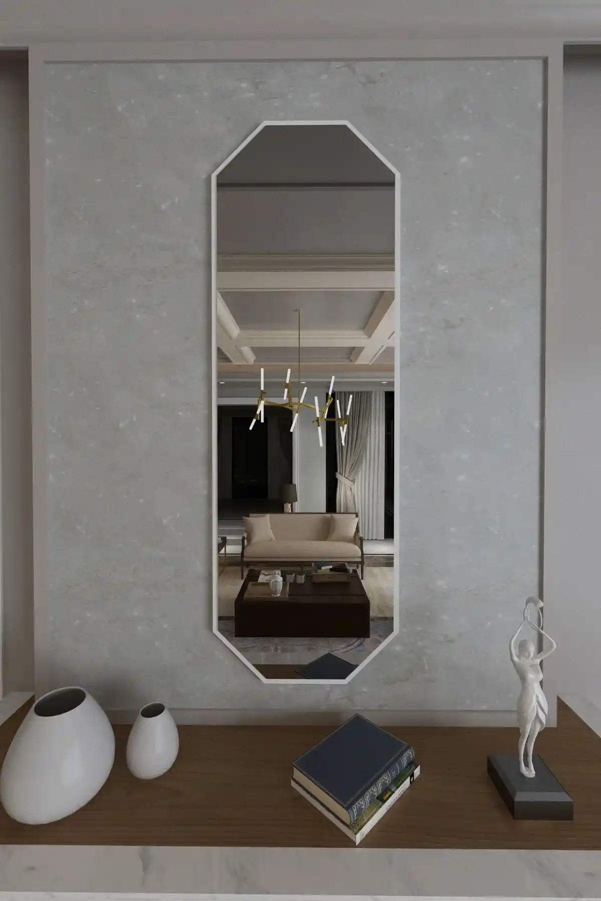 ASMOB Dekoratif Piramit Boy Aynası: Modern Tasarım ve Dayanıklılık Özellikleri