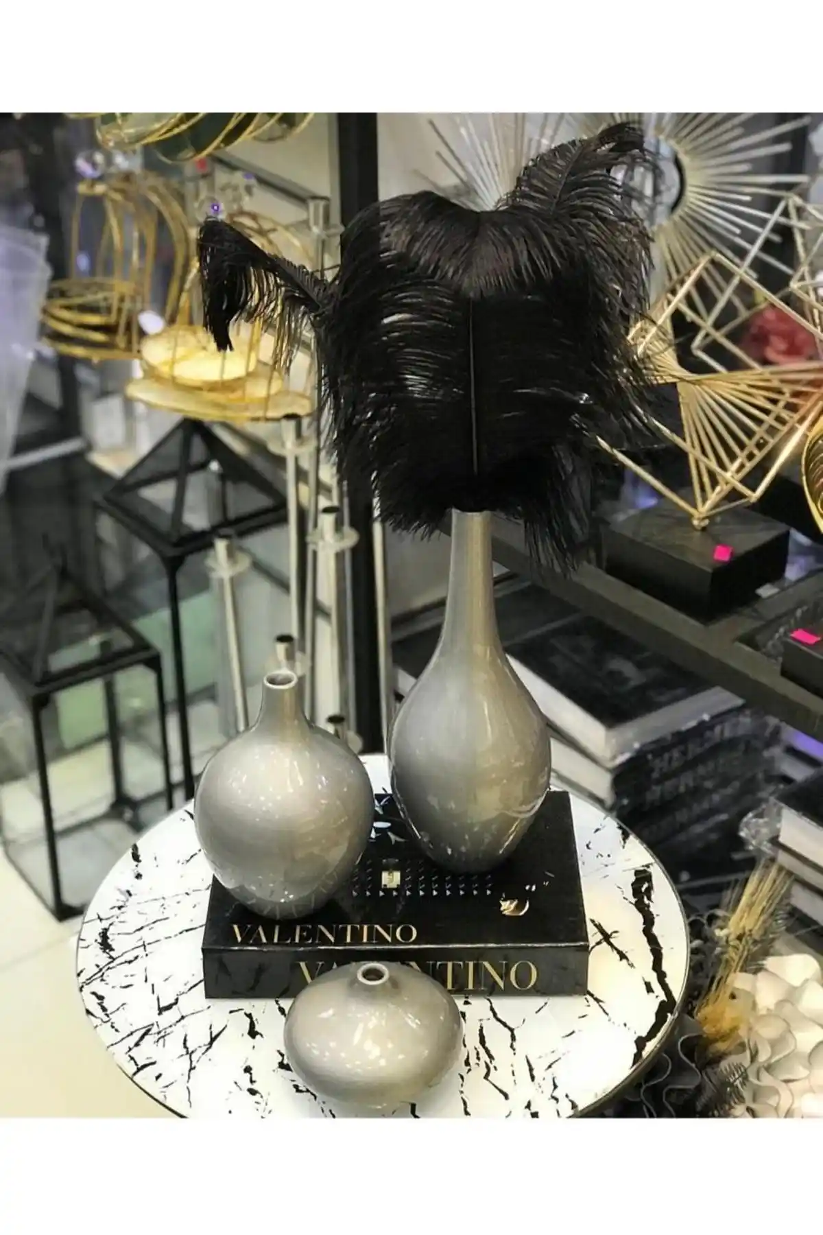 Dilek Gri 3'lü Dekoratif Şişe Vazo ile Modern Ev Dekorasyonu