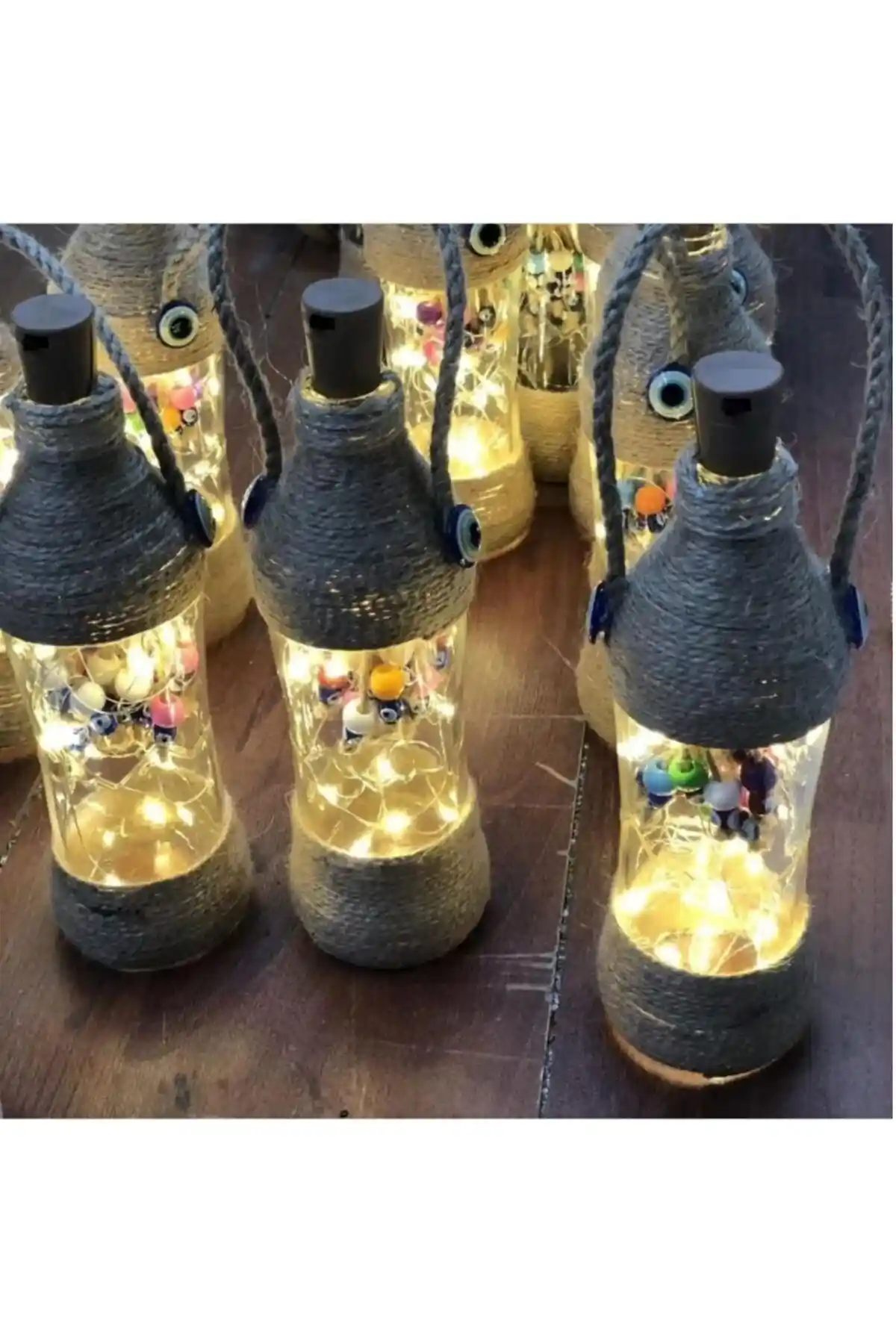 İçi Boncuklu Ledli Cam Şişe ile Modern Ev Dekorasyonunuzu Tamamlayın