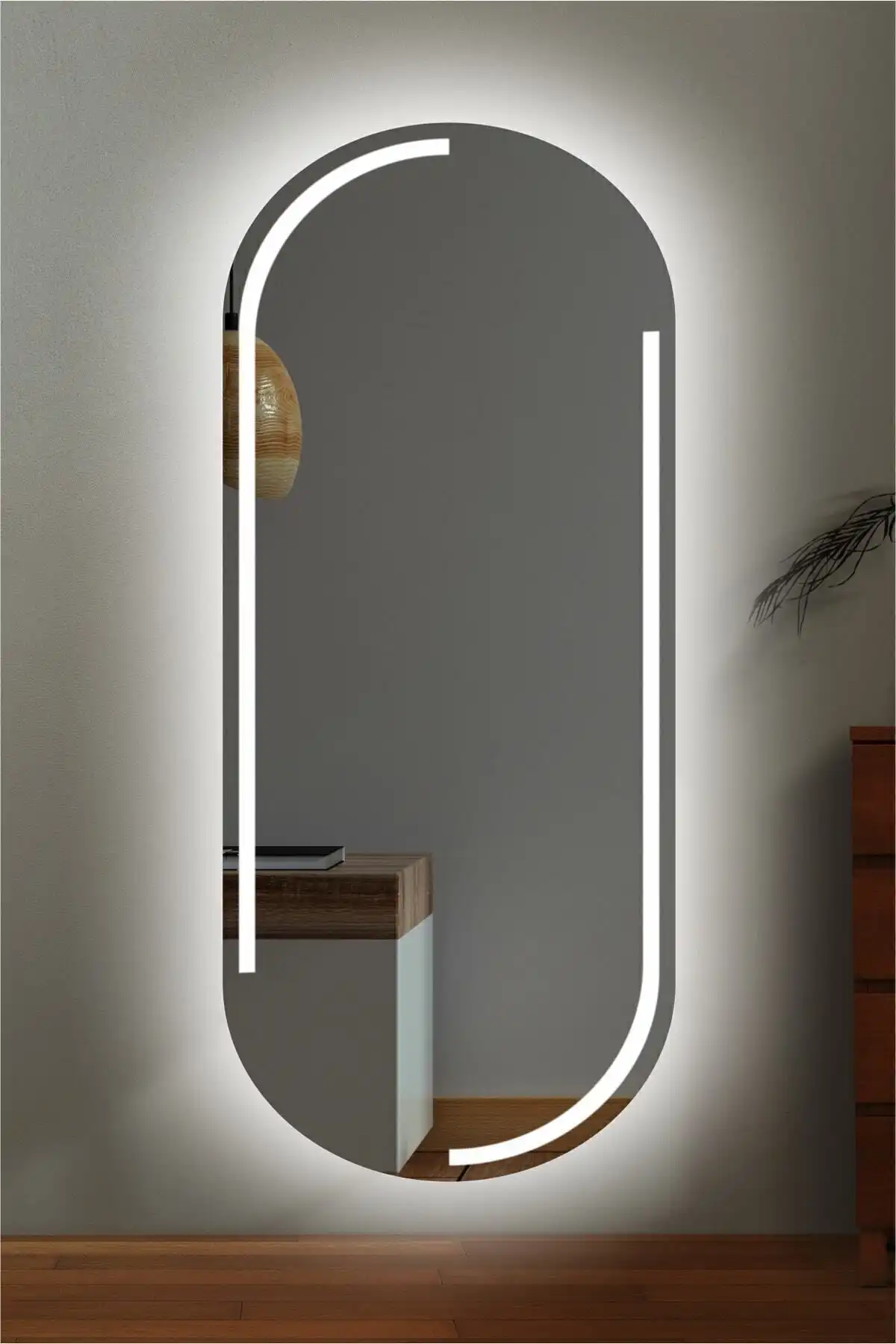 KaraçamDekor Lazer Kumlamalı Oval Boy Aynası ile Modern ve İşlevsel Tasarım
