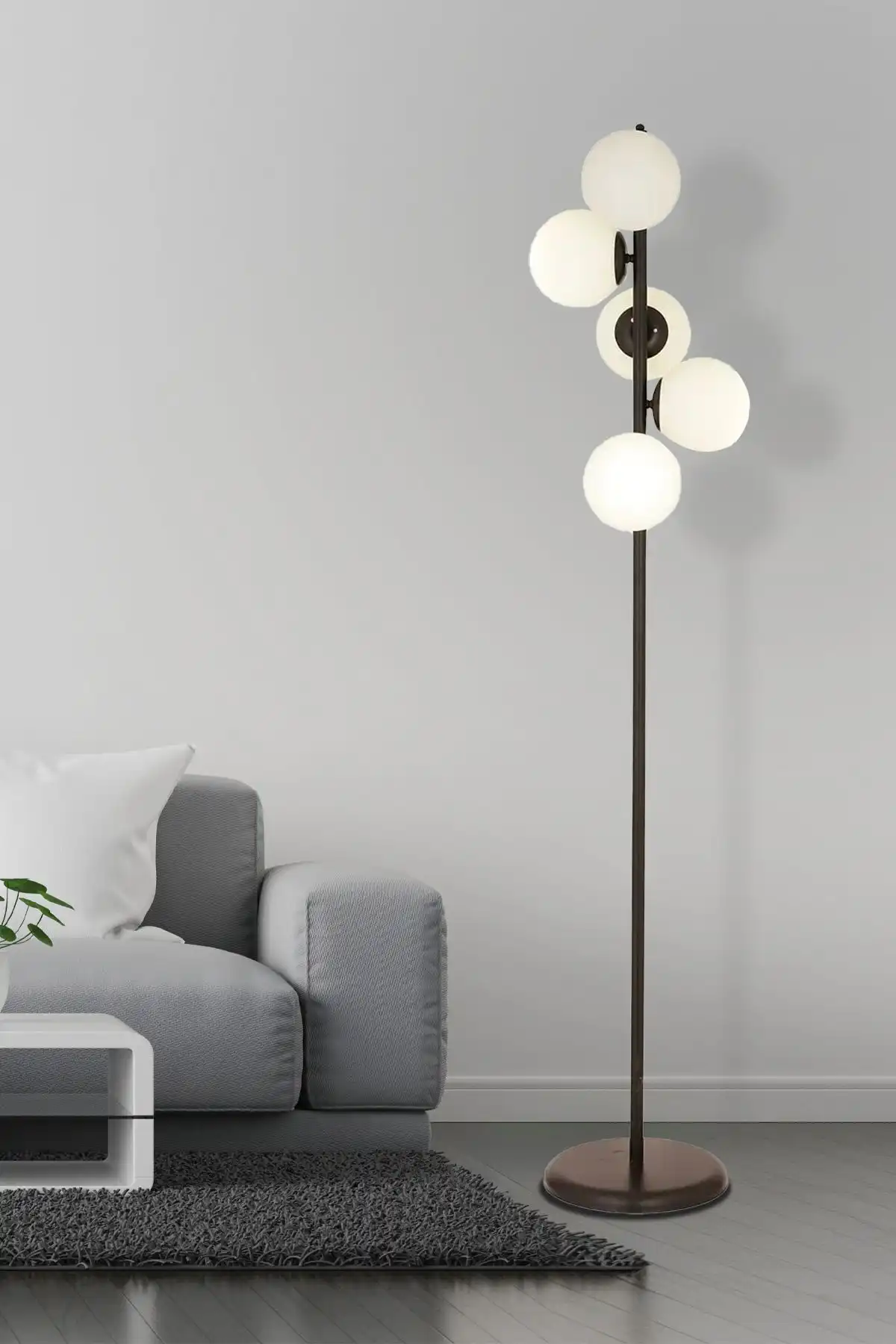 Apliqa Uzel 5Li Siyah Metal Lambader ile Modern ve Şık Aydınlatma Çözümleri