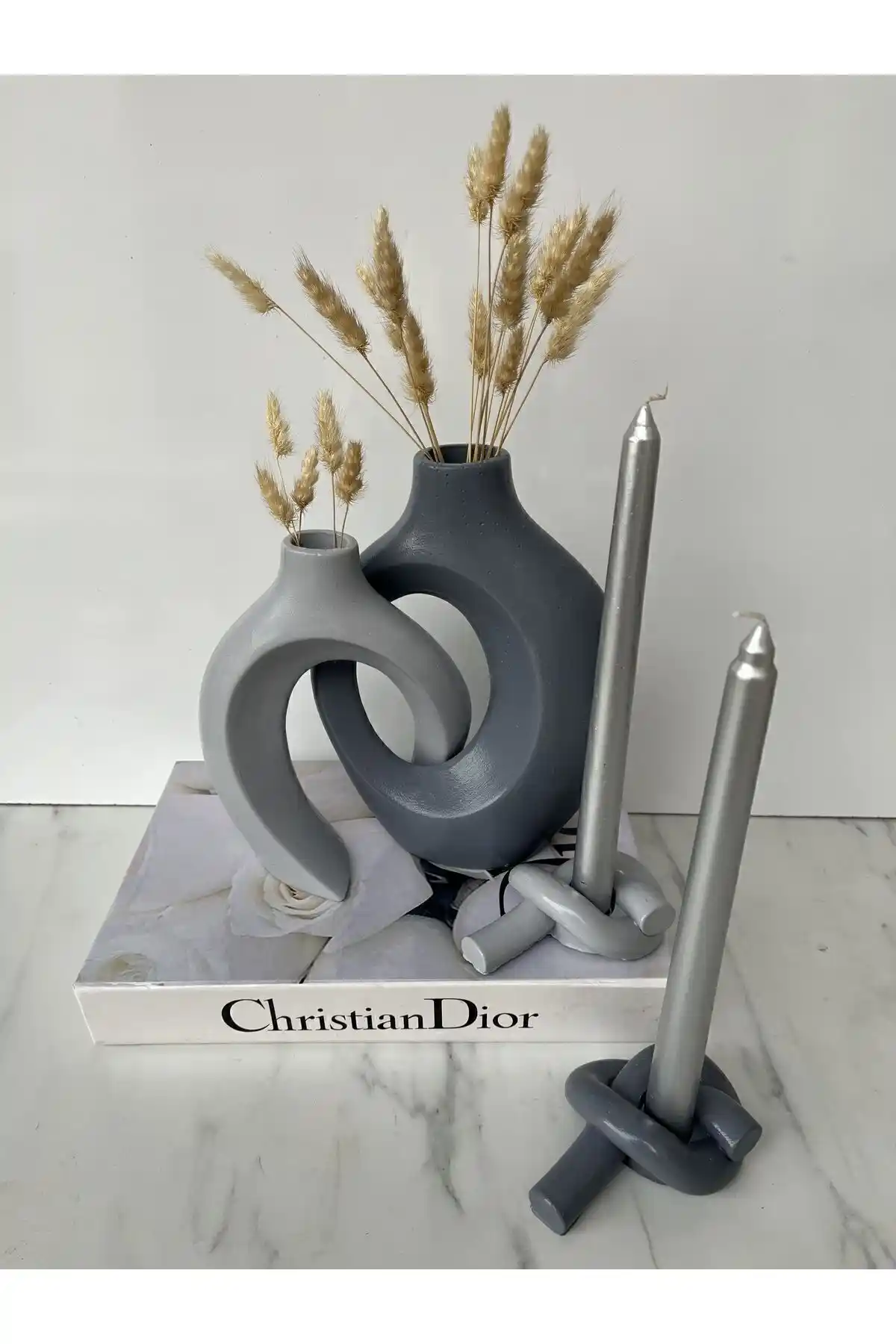 Sibel/Ela Tasarım Sarmaşık Sevgili Vazo Seti ile Modern Dekorasyon