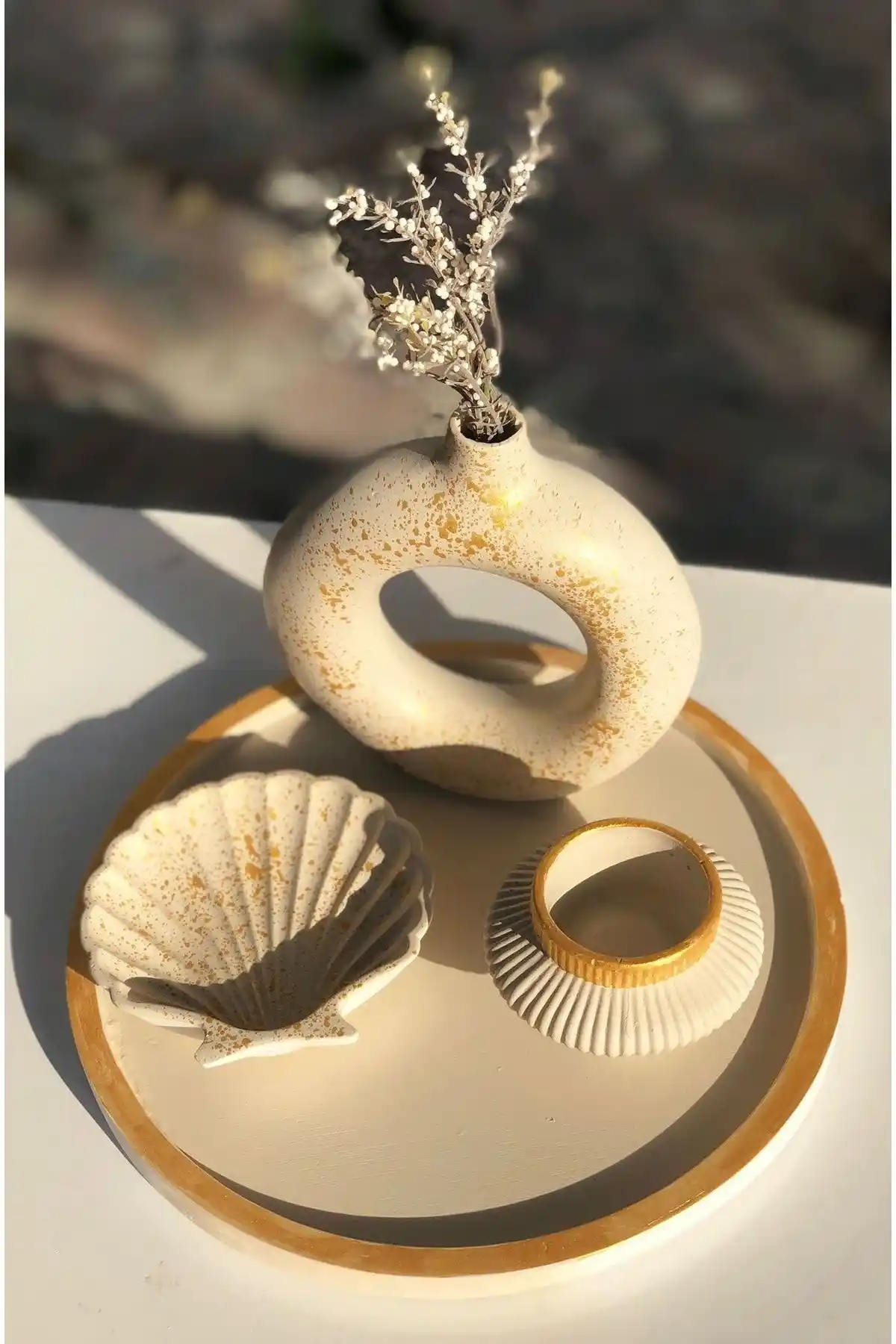 Gold Detay Dekoratif 4'lü Set ile İç Mekanınızı Şık Bir Şekilde Tamamlayın