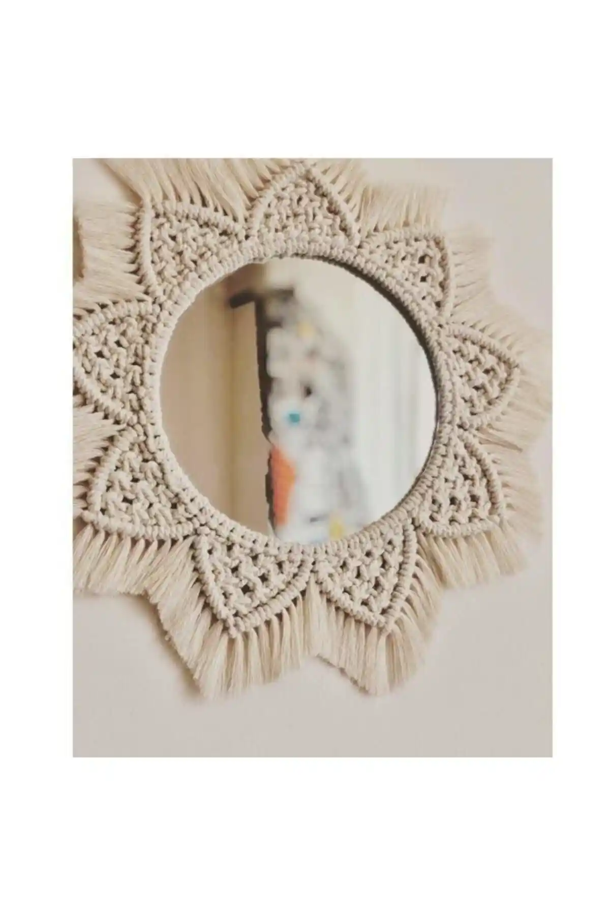 İvy Dizayn Mimoza Makrome Aynası: Modern ve Kullanışlı İç Mekan Aksesuarı