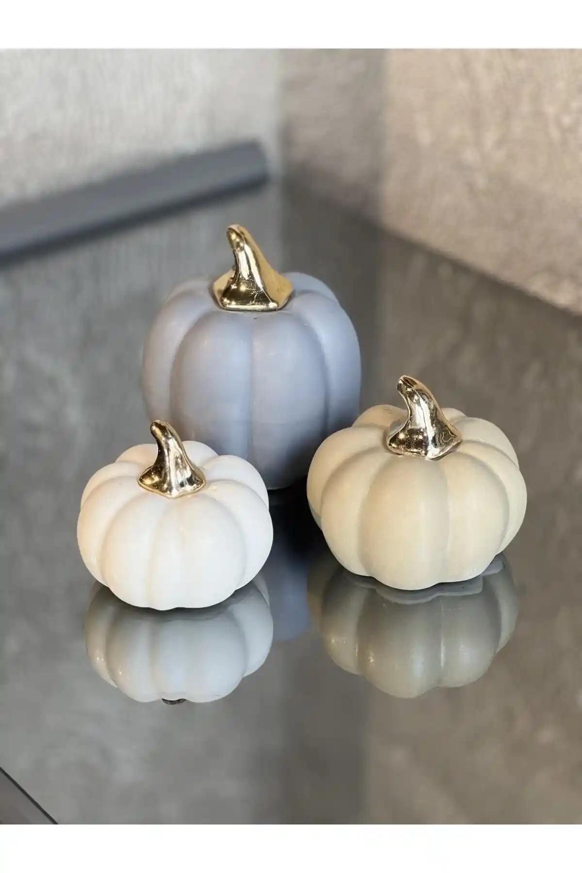 JAVESELLA Dekoratif 3'lü Kabak Biblo ile Doğada Şıklığı Evinizde Hissedin