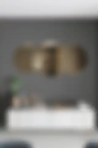 Mirror Art Dekoratif Bronz Ayna: 3 Parçalı Modern Tasarım ile Şıklık